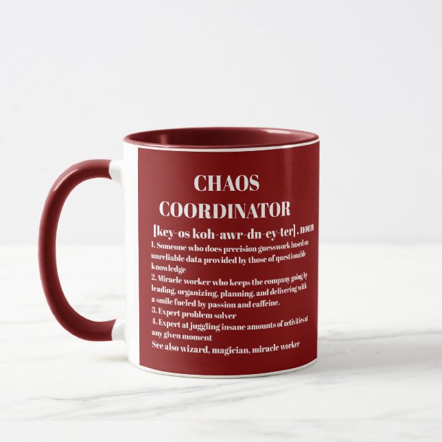 Taza Coordinador del caos Definición Oficina de fotogra (Izquierda)