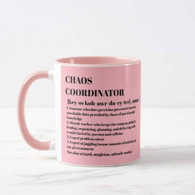 Taza Coordinador del caos Definición Oficina de fotogra (Izquierda)