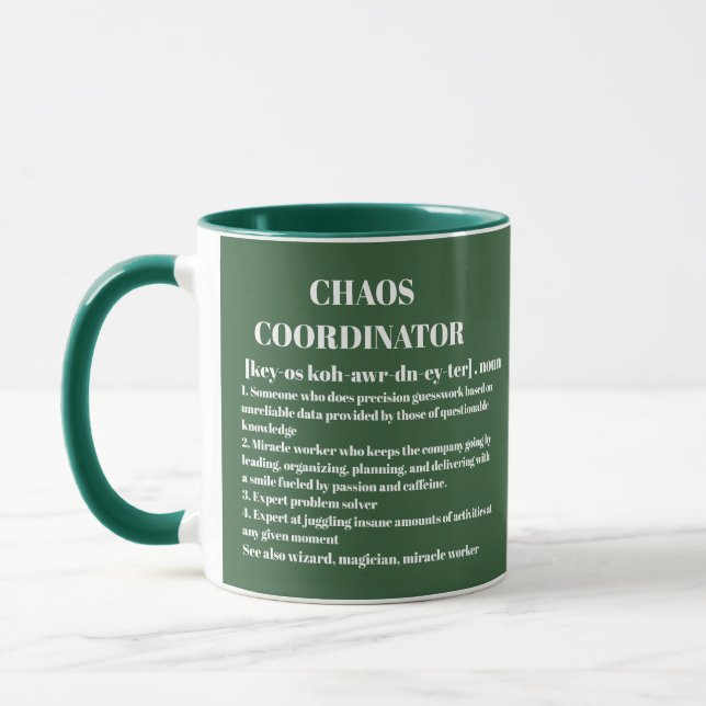 Taza Coordinador del caos Definición Oficina de fotogra (Izquierda)