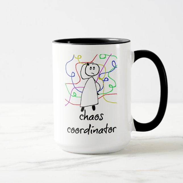 Taza Coordinador del caos, Funny, Coffee Mug (Derecha)