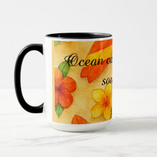 Taza Copacabana Beach Watercolor Floral Tropical
