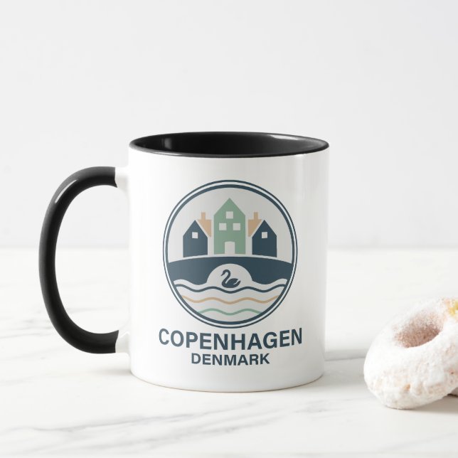 Taza Copenhague Dinamarca Europa (Con donut)