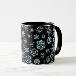 Taza Copo de Nieve Azul de Navidad
