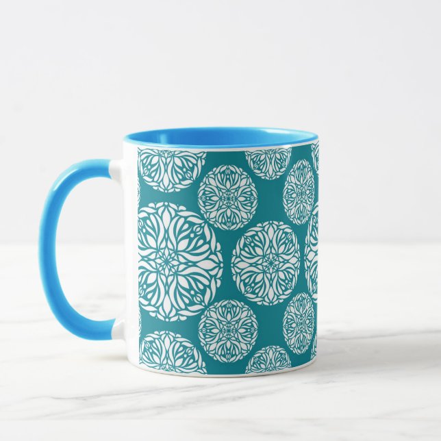 Taza Copo de nieve floral del invierno (Izquierda)