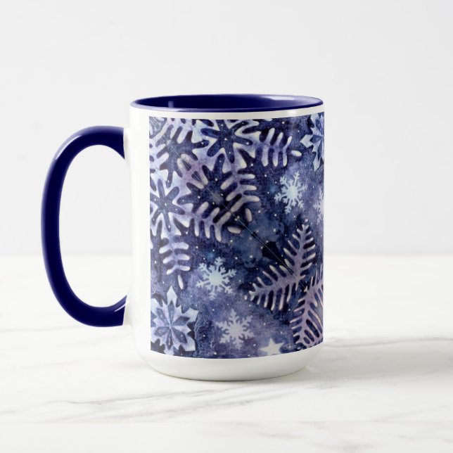 Taza Copos de nieve azules (Izquierda)