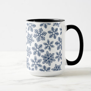 Taza Copos de nieve azules