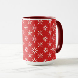 Taza Copos de nieve blancos con colores Personalizados
