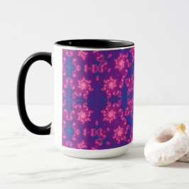 Taza Copos de nieve de la Ronda Mandela rosa y púrpura