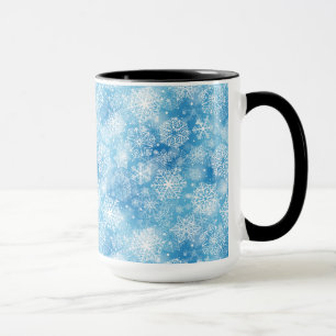 Taza Copos de nieve en azul