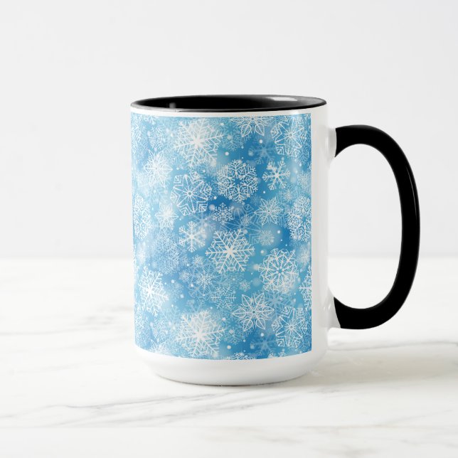 Taza Copos de nieve en azul (Derecha)