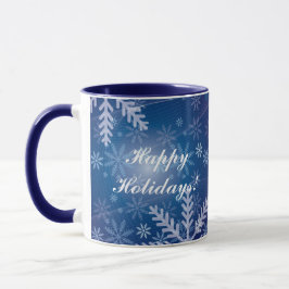 Taza Copos de nieve en azul