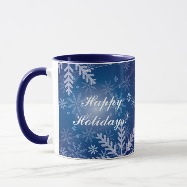 Taza Copos de nieve en azul (Izquierda)