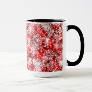 Taza Copos de nieve en rojo