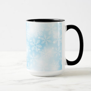 Taza Copos de nieve y luces azules