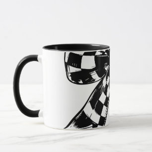 Taza Coqueta de arcos blancos y negros de Halloween