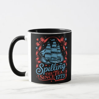 Taza Coqueta Derramando El Té Desde El 4 De Julio De 17