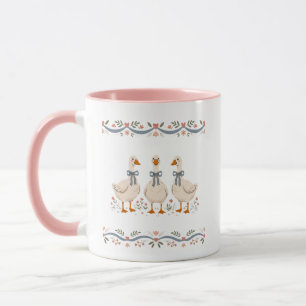 Taza Coqueta ocasional de gansos Mama con cinta azul de