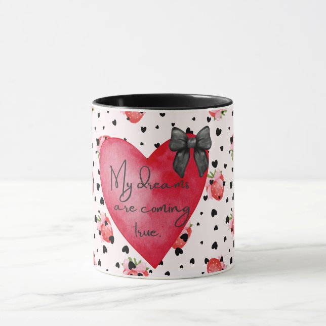 Taza Coquette Girly Positive Afirmación Fresa Mug (Centro)