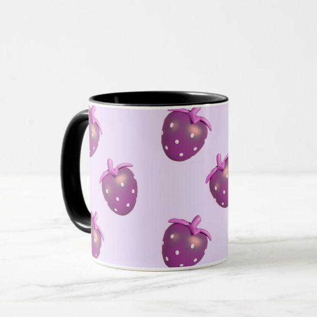Taza Coquette Kawaii Girly Purple Strawberry Mug (Anverso izquierdo)