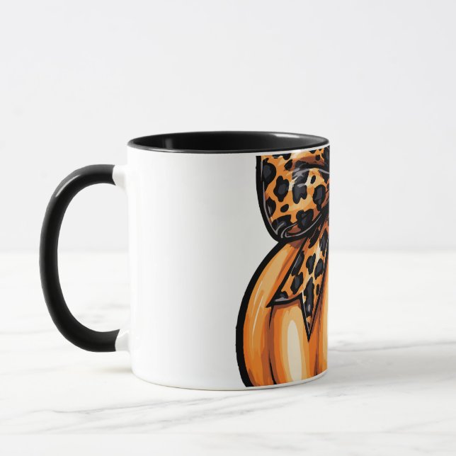 Taza Coquette Retro Happy Halloween Leopart Pumpkin (Izquierda)