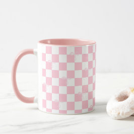 Taza Coquette trendy rosada con barrido y barrido de ch