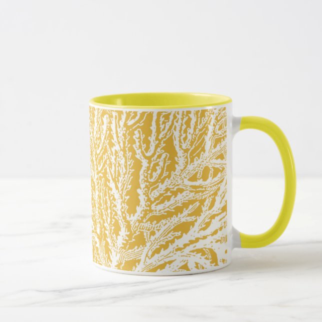 Taza Coral amarillo y blanco (Derecha)