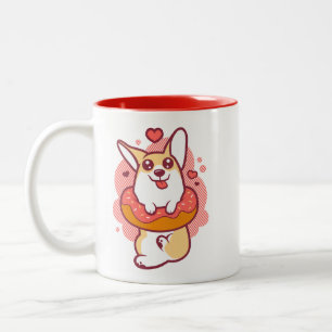 Taza coralina del Corgi del buñuelo