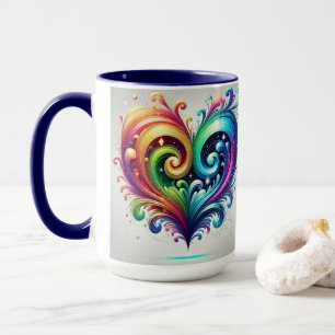 Taza Corazón arco iris Colores brillantes