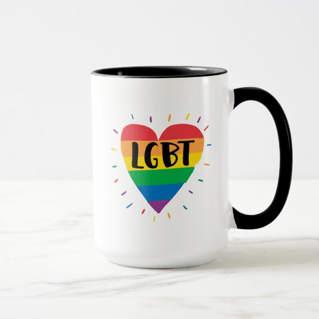 Taza Corazón arcoiris LGBT (Derecha)