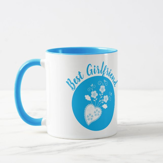 Taza Corazón azul portugués romántico (Izquierda)