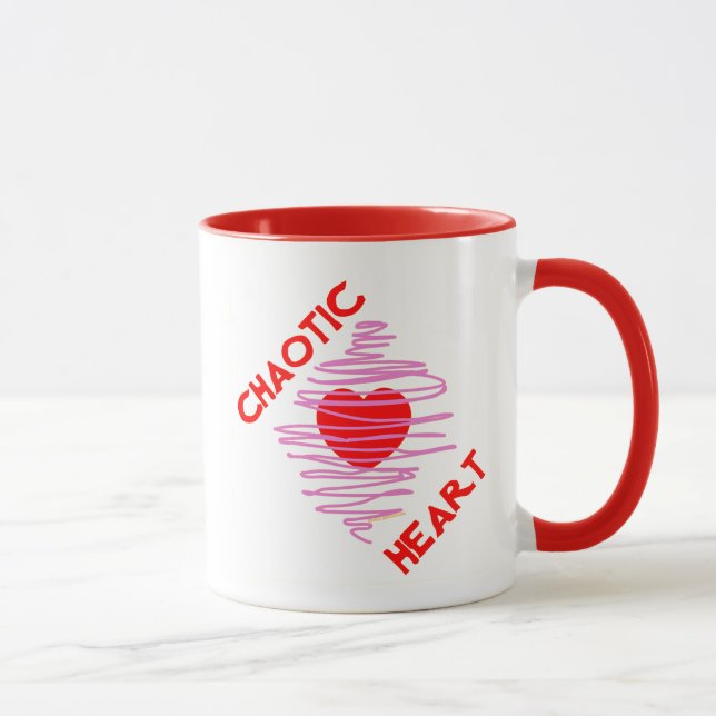 Taza Corazón caótico Amor Rojo Espiral Rosa Romance sal (Derecha)