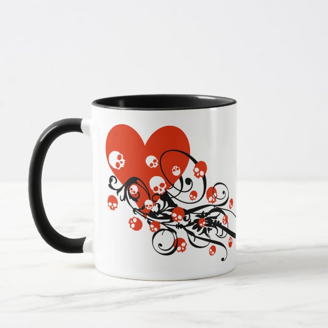 Taza Corazón con calaveras y mugre (Izquierda)