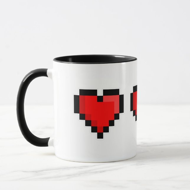 Taza Corazón de amor de píxel (Izquierda)
