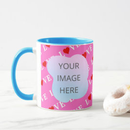 Taza Corazón de amor rosado elegante