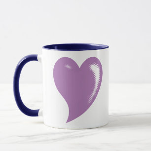 Taza Corazón de arte pop morado