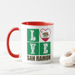 Taza Corazón de bandera de la República de California