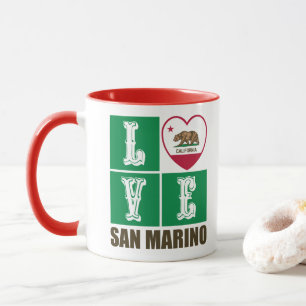 Taza Corazón de bandera de la República de California S