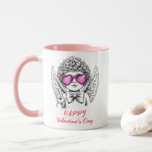Taza Corazón de Coquette angel cherub Feliz Día de San 