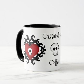 Taza Corazón de cráneo de Gótico adorable