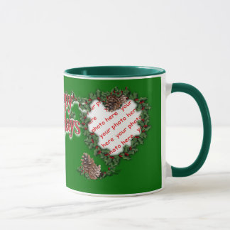 Taza Corazón de flor en verde