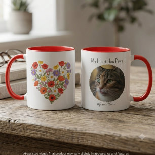 Taza Corazón de Flor Silvestre Pastel Mi Corazón Tiene 