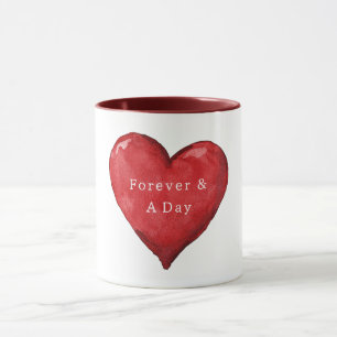Taza Corazón de Forever & A Day San Valentín Amor