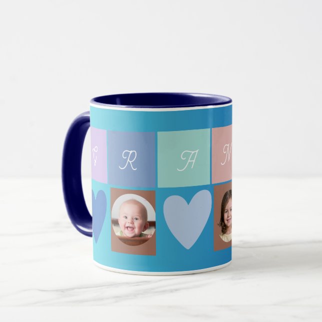 Taza corazón de foto de abuela (Anverso izquierdo)