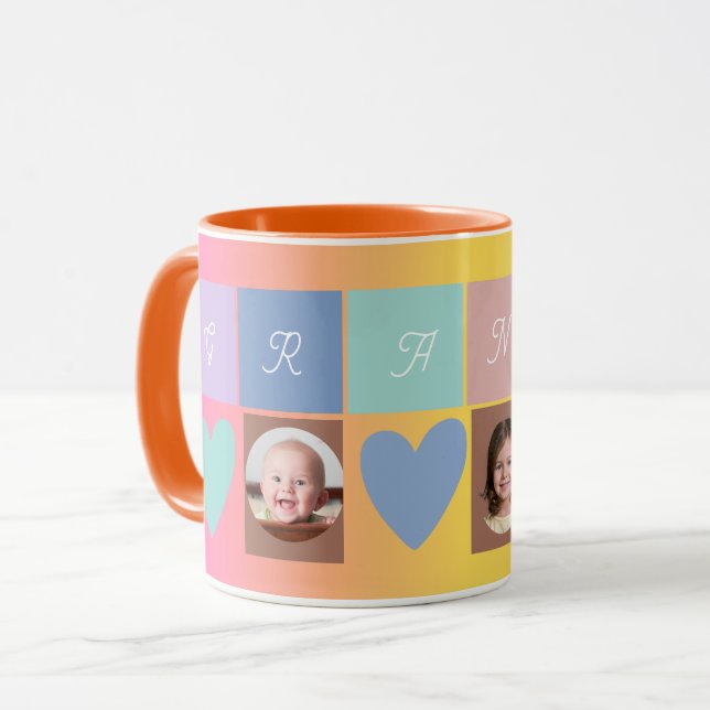 Taza corazón de foto de abuela (Anverso izquierdo)