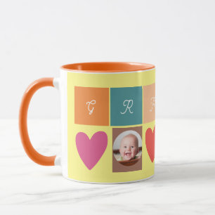 Taza corazón de foto de abuela