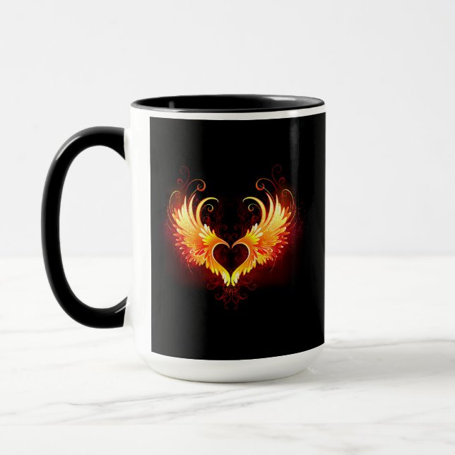 Taza Corazón de Fuego Ángel con Alas (Izquierda)