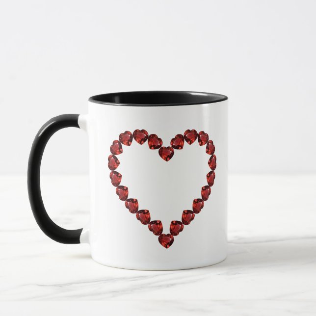 Taza Corazón de Gemstone de Ruby Rojo (Izquierda)