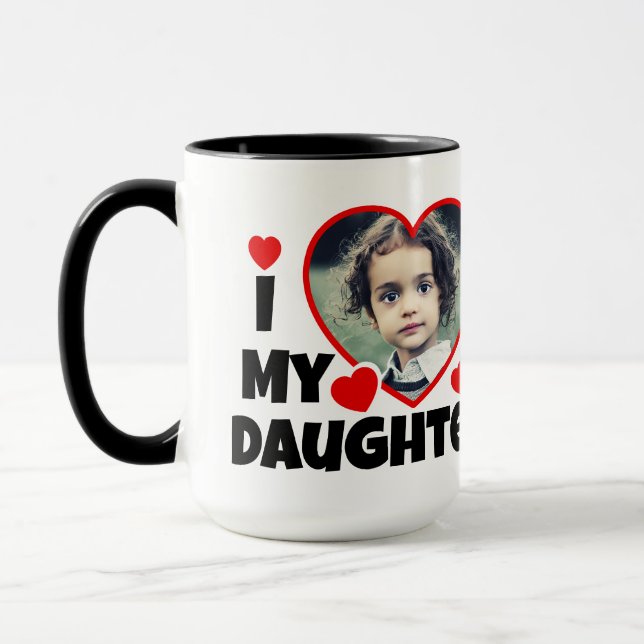 Taza Corazón de mi hija foto personalizada (Izquierda)