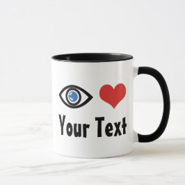Taza Corazón de Ojo Personalizado (Te Amo)