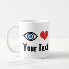 Taza Corazón de Ojo Personalizado (Te Amo)